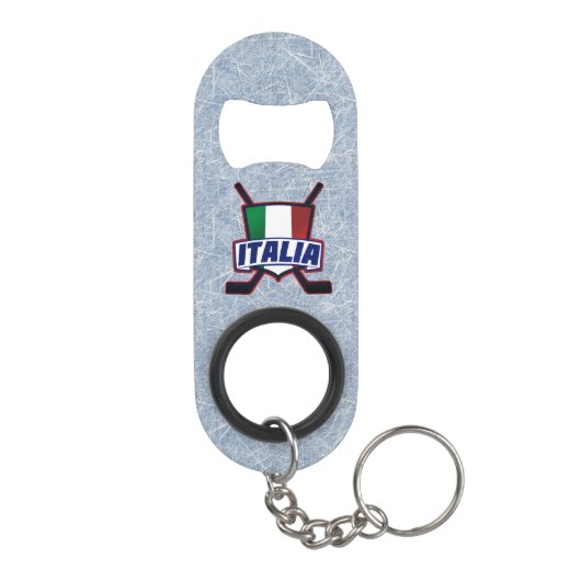 Italienisches Eishockey-Logo Schlüsselanhänger Flaschenöffner (Rückseite)