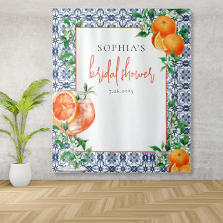 Italienisches Elegant Spritz Orange Brautparty Wandteppich