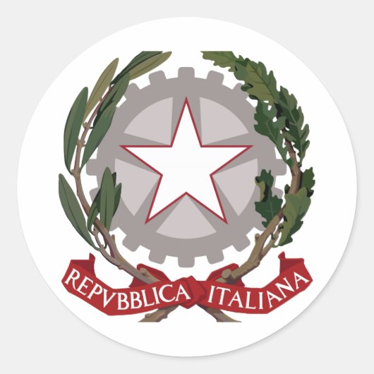 Italienisches Emblem Runder Aufkleber (Vorderseite)