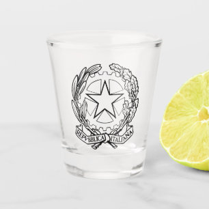 Italienisches Emblem - Schwarze Kontur Schnapsglas