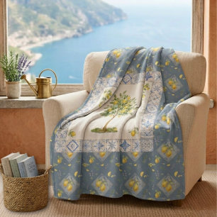 Italienisches Erbe Riviera Aquarell Zitrone Fleecedecke