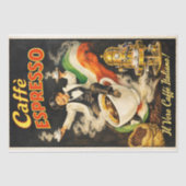 Italienisches Espresso-Kaffeeplakat Decoupage Seidenpapier (Vorderseite)