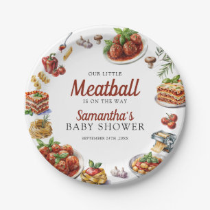 Italienisches Essen   Aquarell-Baby-Party Pappteller