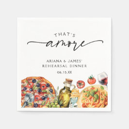 Italienisches Essen in Aquarellfarben Serviette