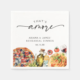 Italienisches Essen in Aquarellfarben Serviette