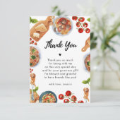 Italienisches Essen Kleine Meatball Babydusche Dan Dankeskarte (Stehend Vorderseite)