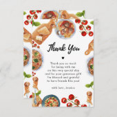 Italienisches Essen Kleine Meatball Babydusche Dan Dankeskarte (Vorne/Hinten)