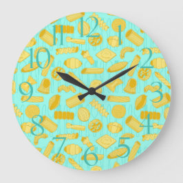 Italienisches Essen Lover Pizza Restaurant Pasta Große Wanduhr