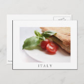 Italienisches Essen Panini Sandwich, weißer Text P Postkarte (Vorne/Hinten)