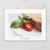 Italienisches Essen Panini Sandwich, weißer Text P Postkarte (Vorderseite)