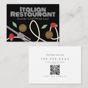 Italienisches Essen Pasta-Lkw-Restaurant Geschäfts Visitenkarte