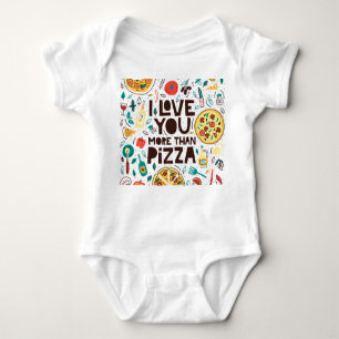 Italienisches Essen, Pizza Liebe Schrift. Baby Strampler