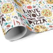 Italienisches Essen, Pizza Liebe Schrift. Geschenkpapier (Rolleneckpunkt)