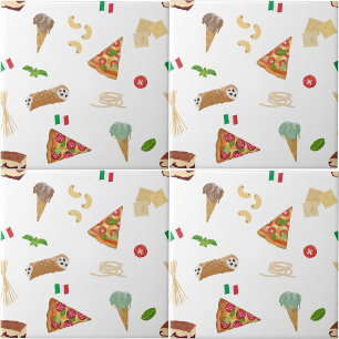 Italienisches Essen Pizza Pasta Tiramisu Küche Fliese
