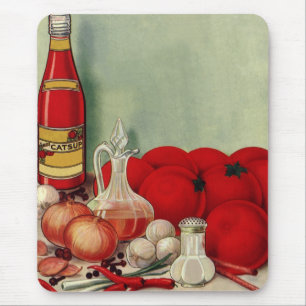 Italienisches Essen Tomaten Zwiebeln Paprika Ketch Mousepad