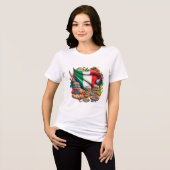 Italienisches Essen und Sehenswürdigkeit Art Desig Tri-Blend Shirt (Vorderseite voll)