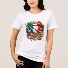 Italienisches Essen und Sehenswürdigkeit Art Desig Tri-Blend Shirt