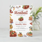 Italienisches Essen | Wasserfarben-Babydusche Einladung (Stehend Vorderseite)