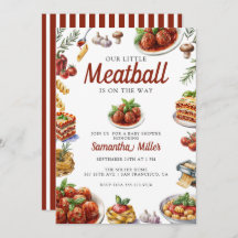 Italienisches Essen | Wasserfarben-Babydusche