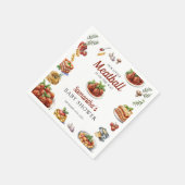 Italienisches Essen | Wasserfarben-Babydusche Serviette (Ecke)