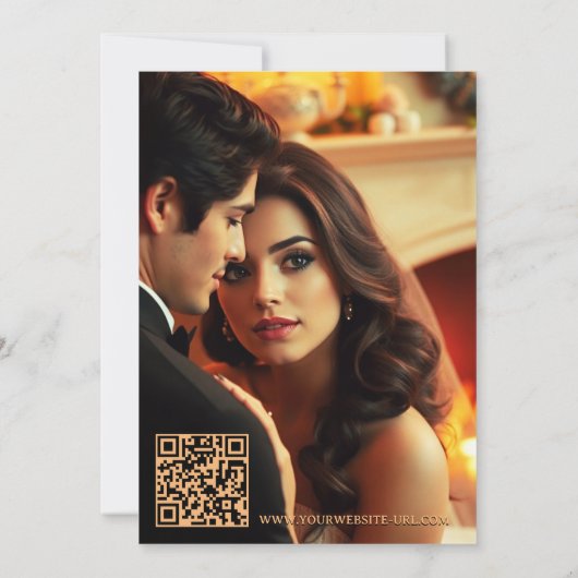 Italienisches Fall Elopement Hochzeitsempfang Foto Einladung (Rückseite)