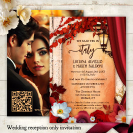 Italienisches Fall Elopement Hochzeitsempfang Foto Einladung