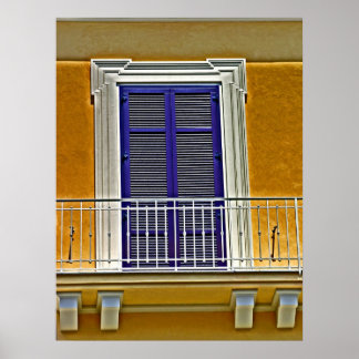 Italienisches Fenster und Balkon Poster