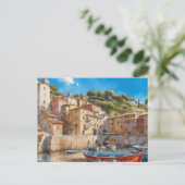 Italienisches Fischerdorf Postkarte (Stehend Vorderseite)