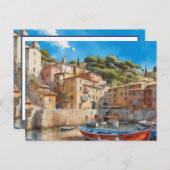 Italienisches Fischerdorf Postkarte (Vorne/Hinten)