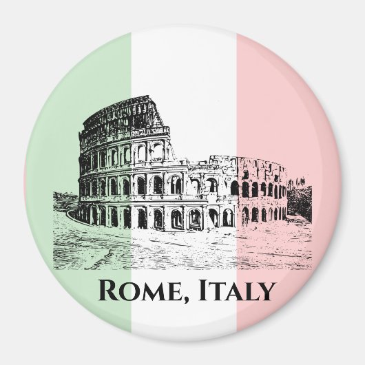 Italienisches Flag-Farbenmagazin Colosseum Design Magnet (Vorne)