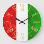 Italienisches Flag Große Wanduhr (Vorderseite)