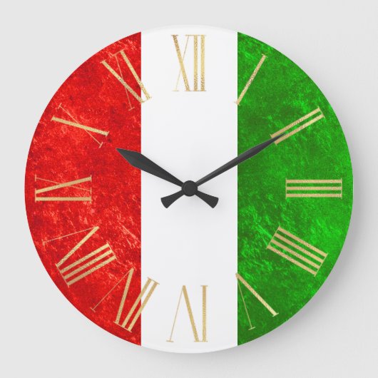 Italienisches Flag Große Wanduhr (Vorderseite)
