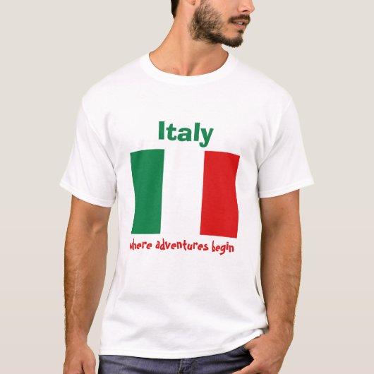 Italienisches Flag + Karte + Text-T - Shirt (Vorderseite)