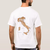 Italienisches Flag + Karte + Text-T - Shirt (Rückseite)