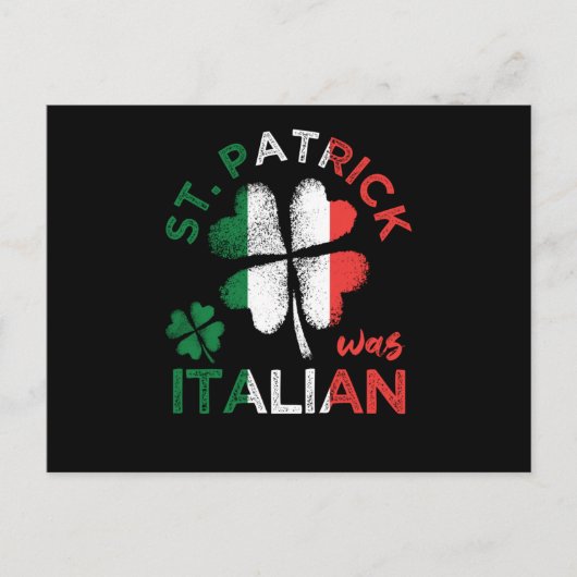Italienisches Flag-Kleeblatt St. Patrick War Postkarte (Vorderseite)