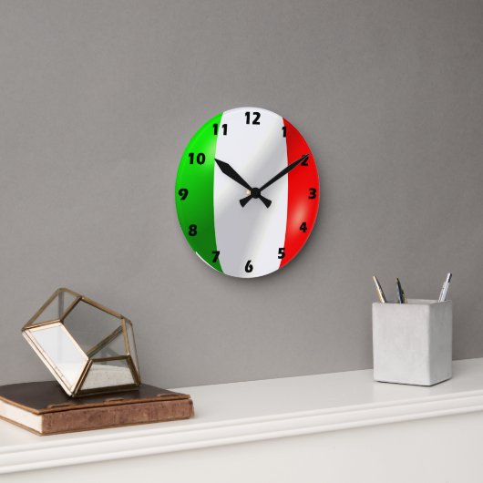 Italienisches Flag Runde Wanduhr (Büro)