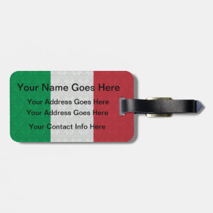 Italienisches Flaggen-Damast-Muster Gepäckanhänger