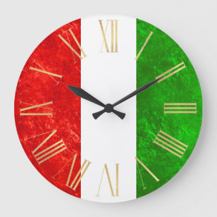 Italienisches Flaggen-Design Große Wanduhr