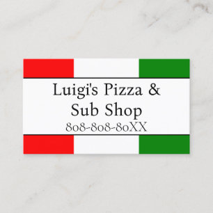 Italienisches Flaggen-Restaurant Visitenkarte