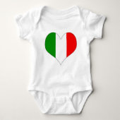 Italienisches Flaggenherz Baby Strampler (Vorderseite)