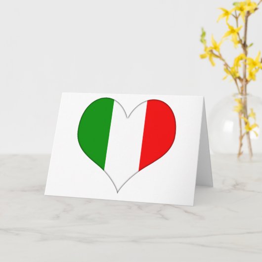Italienisches Flaggenherz Karte (Gelbe Blume)