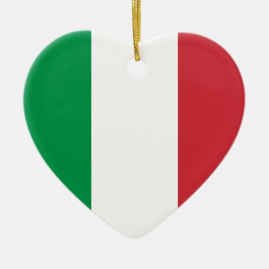 Italienisches Flaggenherz Keramik Ornament (Vorne)