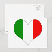 Italienisches Flaggenherz Postkarte (Vorne/Hinten)