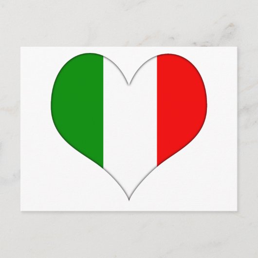 Italienisches Flaggenherz Postkarte (Vorderseite)