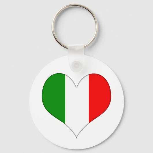 Italienisches Flaggenherz Schlüsselanhänger (Vorderseite)