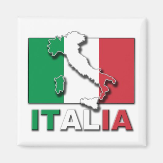 Italienisches Flaggenland Magnet (Vorne)