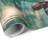 Italienisches Foto Bergsee Landschaft Geschenkpapier (Rolleneckpunkt)