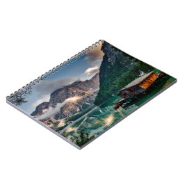 Italienisches Foto Bergsee Landschaft Notizblock