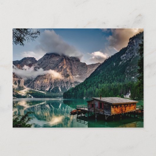 Italienisches Foto Bergsee Landschaft Postkarte (Vorderseite)
