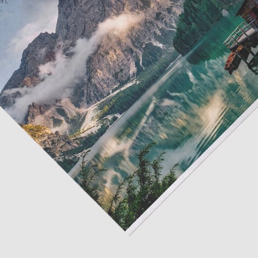 Italienisches Foto Bergsee Landschaft Seidenpapier (Ausschnitt)